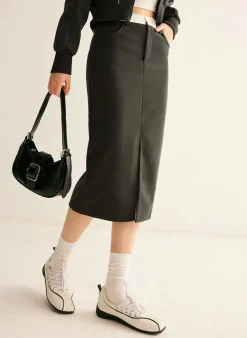 Athleisure Pockets Split Skirt