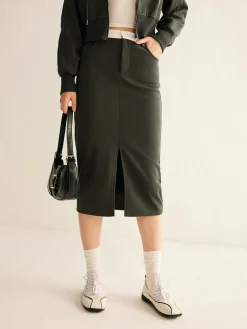 Athleisure Pockets Split Skirt