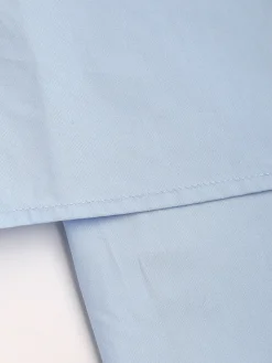 Baby Blue Open Collar Double Layer Crop Shirt