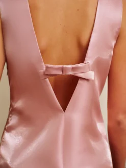 Backless Bow-Decor Tank Short Dress