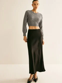 Backless Crop Tie Sweater