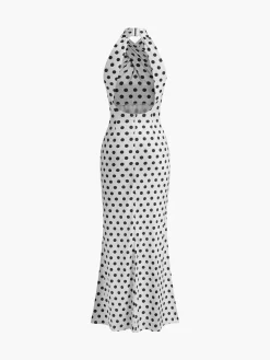 Backless Cross-Over Collar Slim Fit Long Dress