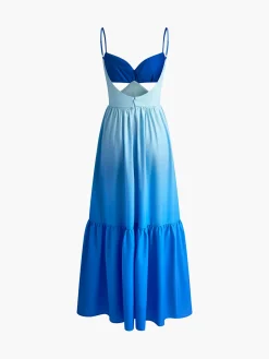 Backless Cutout Cami Long Dress