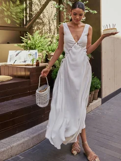 Backless Cutout Criss Cross Dress