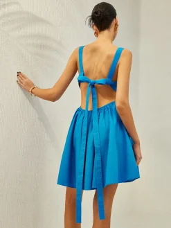 Backless Knotted Ruched Dress