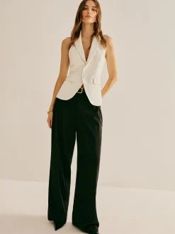 Backless Lapel Halter Blouse