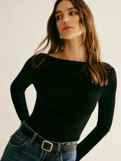 Backless Long Sleeve Tie T-Shirt