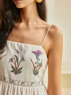 Backless Pleated Floral Dress