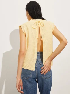 Backless Tie-Up Sweater Vest