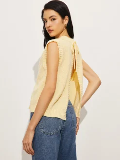 Backless Tie-Up Sweater Vest