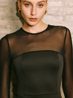 Backless Zipper Panel Short Dress