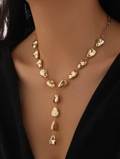 Baroque Beaded Y-Shape Pendant Necklace