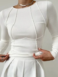 Basic Piping Long Sleeve Top