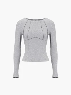 Basic Piping Long Sleeve Top
