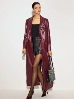 Basic PU Leather Button Jacket