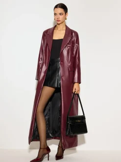 Basic PU Leather Button Jacket
