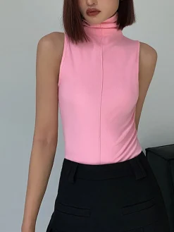 Basic Snug Turtleneck Tank Top
