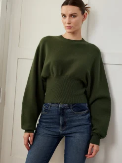 Batwing Sleeve Cinched Sweater