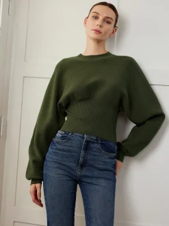 Batwing Sleeve Cinched Sweater
