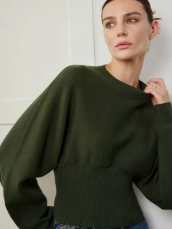 Batwing Sleeve Cinched Sweater