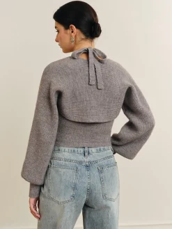 Bee Sleeve Halter Sweater Co-ords