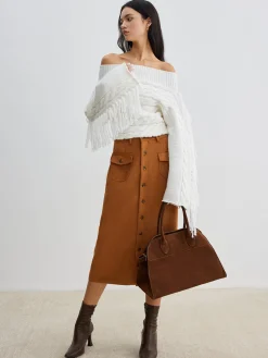 Beheme Off-Shoulder Tassel Sweater
