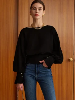 Bell Sleeve Cinched Sweatshirt