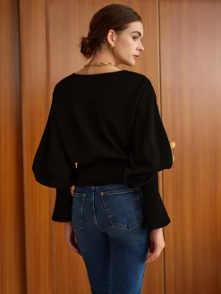 Bell Sleeve Cinched Sweatshirt
