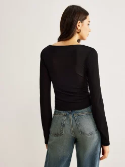 Bell Sleeve Side Button Jersey Top