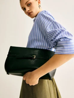 Belt-Decor Compartment Clutch Bag