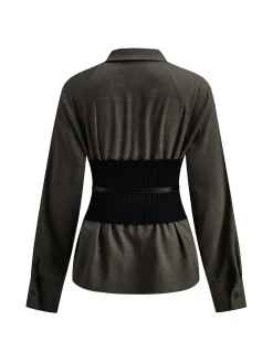 Belted Corset Polo Shirt