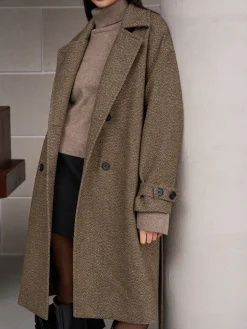 Belted Pockets Long Wool Coat