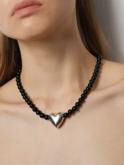 Black Onyx Heart Necklace