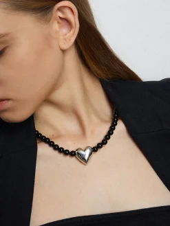 Black Onyx Heart Necklace