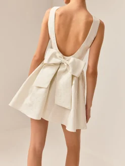 Boat Neck Backless Panel Dress