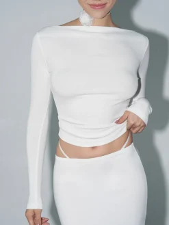 Boat Neck Long Sleeve Shirt