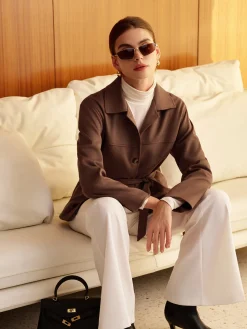 Boheme Belted Suede Polo Jacket