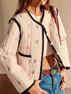 Boheme Contrast Piping Short Jacket