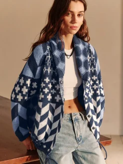 Boheme Printed Lapel Cardigan