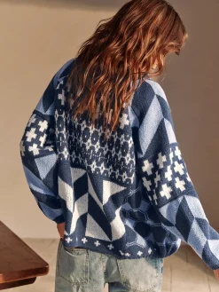 Boheme Printed Lapel Cardigan