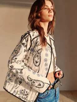 Boheme Printed Piping Winter Coat