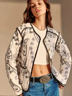 Boheme Printed Piping Winter Coat