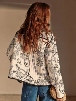 Boheme Printed Piping Winter Coat