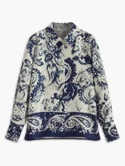 Boheme Printed Satin Breasted Polo Shirt