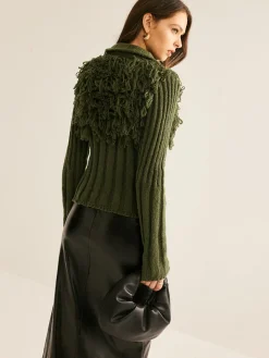 Boheme Raw Hem Zipper Knit Top