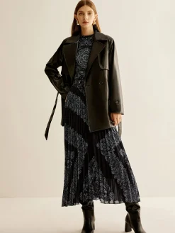 Boheme Sleeveless Pleated Dress With Belt