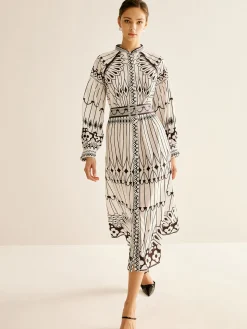 Boheme Stand Collar Split Dress