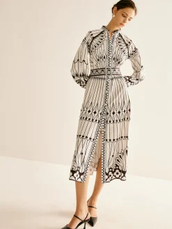 Boheme Stand Collar Split Dress