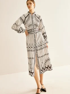 Boheme Stand Collar Split Dress