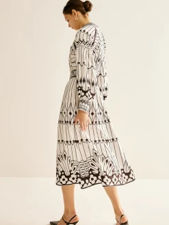 Boheme Stand Collar Split Dress